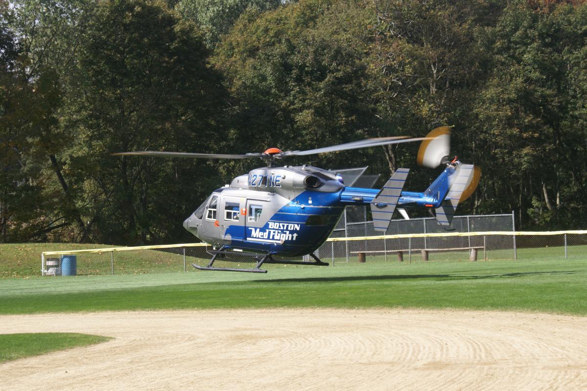 Helicopter in the air