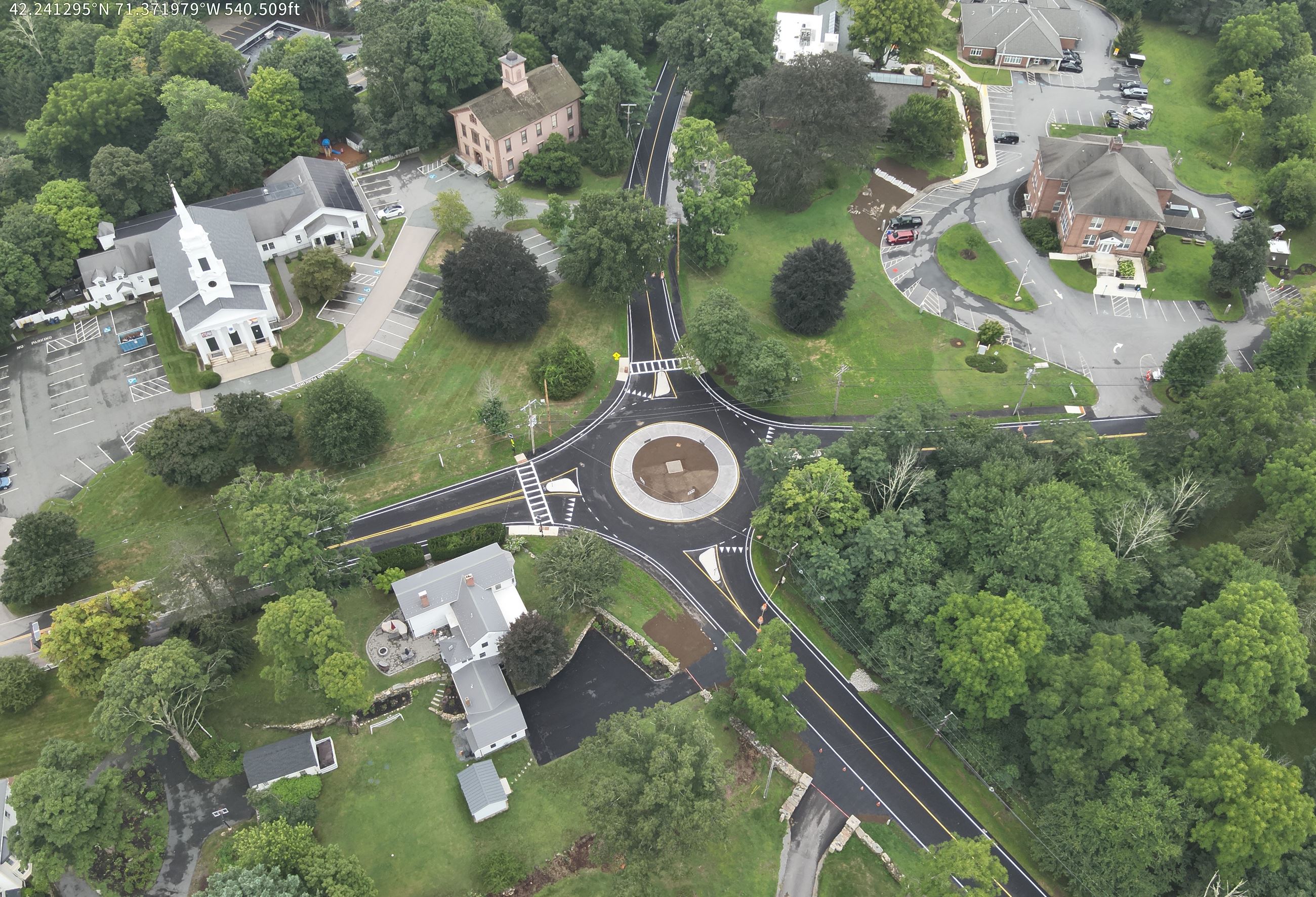 aerial view of roundabout August 2024